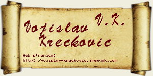 Vojislav Krečković vizit kartica